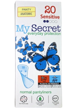 Щоденні гігієнічні прокладки My Secret Sensitive 2 краплі, 20 шт